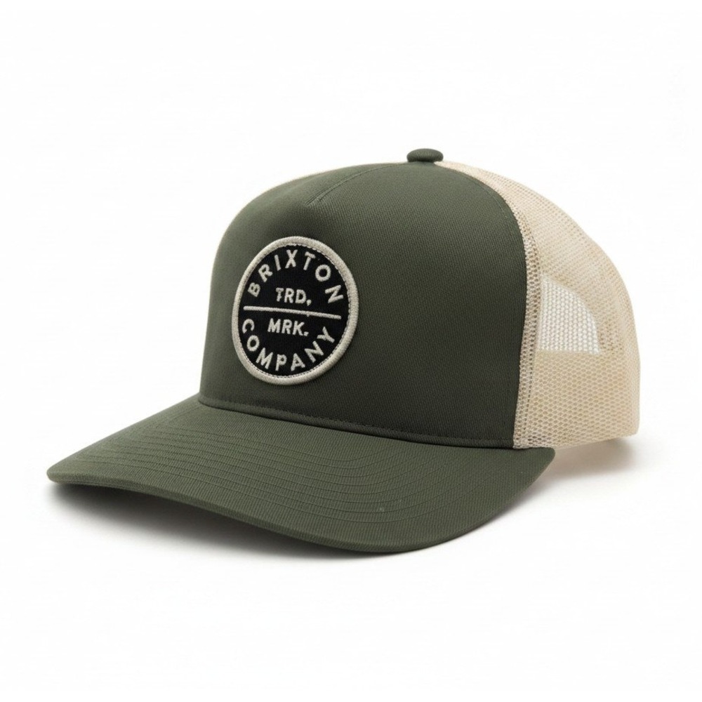 Brixton Pledge MP Mesh Cap Olive Green Off White Trucker Hat 11381‎ MLOFW NEW